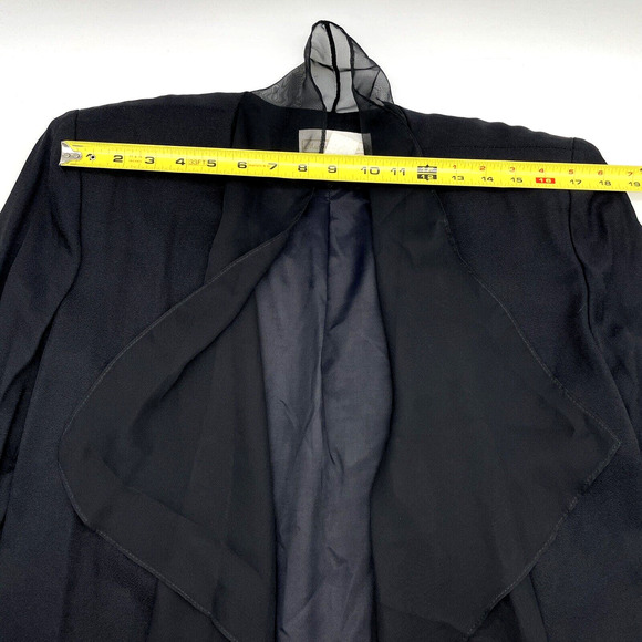 Vintage Michael Marcella Ltd Black Lace Padded Shoulder Flowy Jacket Women's L - Picture 8 of 11